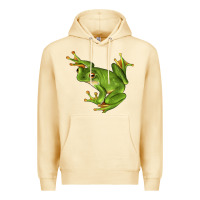Pina Colada White Lipped Tree Frog Illustrations Premium Hoodie - LillyAllenDesigns