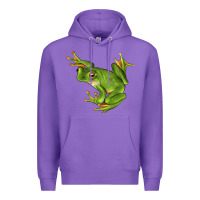 Purple White Lipped Tree Frog Illustrations Premium Hoodie - LillyAllenDesigns