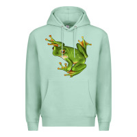 Seafoam White Lipped Tree Frog Illustrations Premium Hoodie - LillyAllenDesigns