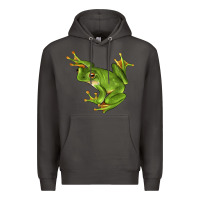 Smoke White Lipped Tree Frog Illustrations Premium Hoodie - LillyAllenDesigns