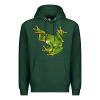 Sports Green White Lipped Tree Frog Illustrations Premium Hoodie - LillyAllenDesigns