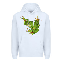White White Lipped Tree Frog Illustrations Premium Hoodie - LillyAllenDesigns
