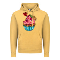 Vintage Mustard valentines day cupcake Vintage Hoodie - AdoDesignShop
