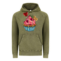 Vintage Olive valentines day cupcake Vintage Hoodie - AdoDesignShop