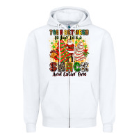 White torn between lookin' like a snack and eatin' one Zipper Hoodie - Zillion Design Studio