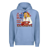 Colony Blue born free but now im expensive Premium Hoodie - NancyCooperArtShop