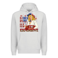Dove Grey born free but now im expensive Premium Hoodie - NancyCooperArtShop