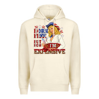 Sandshell born free but now im expensive Premium Hoodie - NancyCooperArtShop