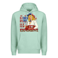 Seafoam born free but now im expensive Premium Hoodie - NancyCooperArtShop