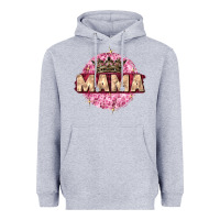 Heather Grey mama with round leopard Heavyweight Hoodie - Zillion Design Studio