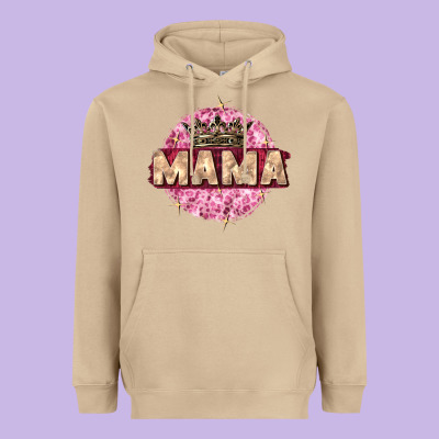 Mama With Round Leopard Heavyweight Hoodie Designed By Zillion Design Studio