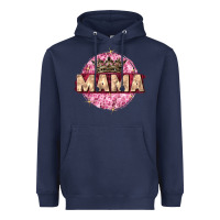 Navy mama with round leopard Heavyweight Hoodie - Zillion Design Studio