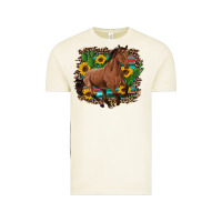 Vintage Arctic western horse cactus sunflowers serape leopard  turquoise wooden Vintage Tee - Artiststas