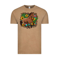 Vintage Coffee western horse cactus sunflowers serape leopard  turquoise wooden Vintage Tee - Artiststas