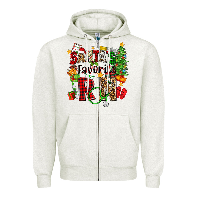 Santa's Favorite Rn Zipper Hoodie by Zillion Design Studio | Teevron