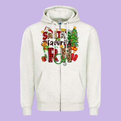 Santa's Favorite Rn Zipper Hoodie Designed By Zillion Design Studio