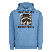 Pigment Pebble Blue sweet but will throw hands Urban Hoodie - MaliasSmallBusiness
