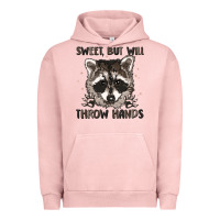 Pigment Salmon sweet but will throw hands Urban Hoodie - MaliasSmallBusiness