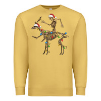 Antique Gold skeleton deer santa Premium Sweatshirt - FaDigitalArtStudio