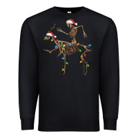 Black skeleton deer santa Premium Sweatshirt - FaDigitalArtStudio
