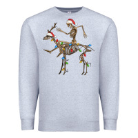 Heather Grey skeleton deer santa Premium Sweatshirt - FaDigitalArtStudio