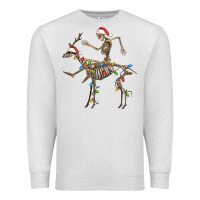 Oatmeal Heather skeleton deer santa Premium Sweatshirt - FaDigitalArtStudio