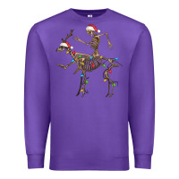 Purple skeleton deer santa Premium Sweatshirt - FaDigitalArtStudio