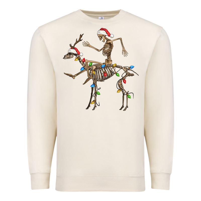 Skeleton Deer Santa Premium Sweatshirt by FaDigitalArtStudio | Teevron