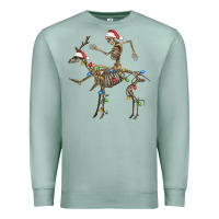 Seafoam skeleton deer santa Premium Sweatshirt - FaDigitalArtStudio