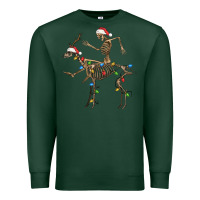 Sports Green skeleton deer santa Premium Sweatshirt - FaDigitalArtStudio