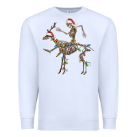 White skeleton deer santa Premium Sweatshirt - FaDigitalArtStudio