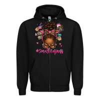 Black small business afro messy bun Zipper Hoodie - texasbilliewilder
