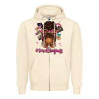 Sandshell small business afro messy bun Zipper Hoodie - texasbilliewilder