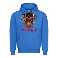 True Royal small business afro messy bun Zipper Hoodie - texasbilliewilder