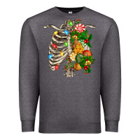 Charcoal Heather skeleton chest christmas Premium Sweatshirt - FaDigitalArtStudio