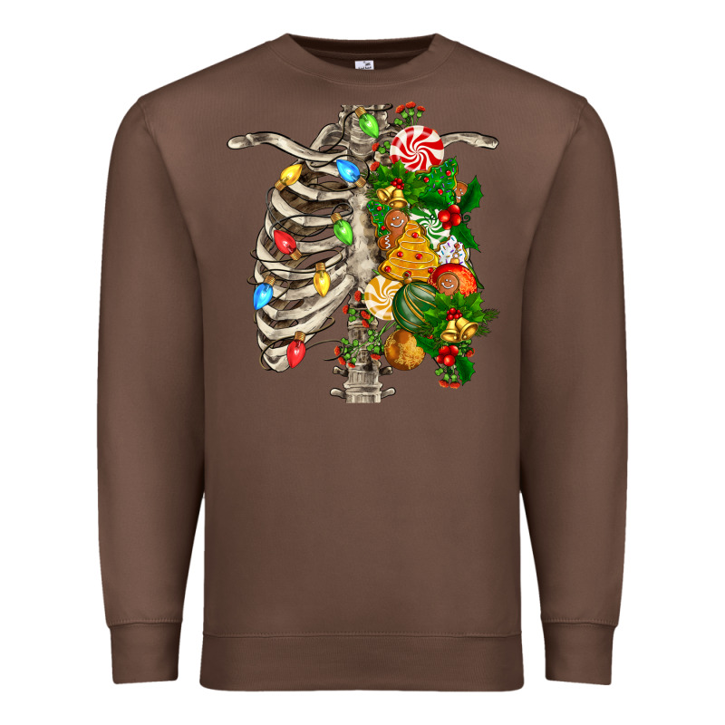 Skeleton Chest Christmas Premium Sweatshirt by FaDigitalArtStudio | Teevron