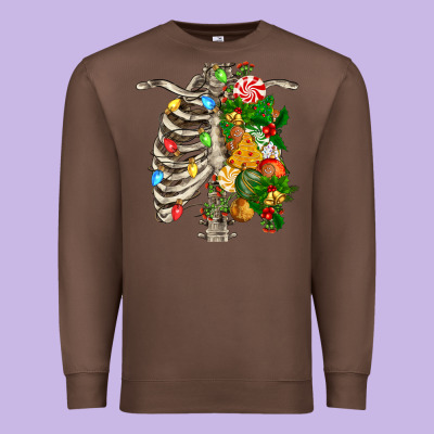 Skeleton Chest Christmas Premium Sweatshirt Designed By Fadigitalartstudio