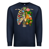 Navy skeleton chest christmas Premium Sweatshirt - FaDigitalArtStudio