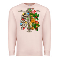 Pale Pink skeleton chest christmas Premium Sweatshirt - FaDigitalArtStudio