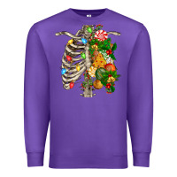 Purple skeleton chest christmas Premium Sweatshirt - FaDigitalArtStudio