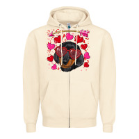 Sandshell valentine's day  dachshund puppy Zipper Hoodie - RanaPortraitStore