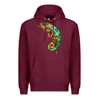 Burgundy Chameleon Lizard Illustrations Premium Hoodie - LillyAllenDesigns