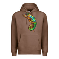 Chestnut Chameleon Lizard Illustrations Premium Hoodie - LillyAllenDesigns