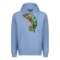 Colony Blue Chameleon Lizard Illustrations Premium Hoodie - LillyAllenDesigns