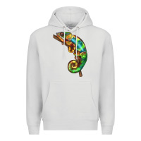 Dove Grey Chameleon Lizard Illustrations Premium Hoodie - LillyAllenDesigns