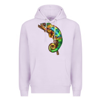 Lilac Chameleon Lizard Illustrations Premium Hoodie - LillyAllenDesigns