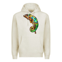Oatmeal Heather Chameleon Lizard Illustrations Premium Hoodie - LillyAllenDesigns