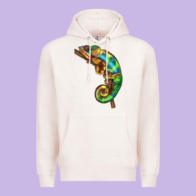 Chameleon Lizard Illustrations Premium Hoodie Designed By Lillyallendesigns