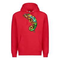 Red Chameleon Lizard Illustrations Premium Hoodie - LillyAllenDesigns