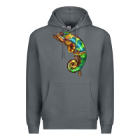 Rock Chameleon Lizard Illustrations Premium Hoodie - LillyAllenDesigns